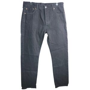 Levis 501 Original Fit Mens Black Denim Jeans Straight Leg Button Fly 36x32 VTG